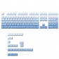 Sky Blue 104+30 Keys OEM Profile PBT Doubleshot Side Legends Keycaps Set for MX Keyboard